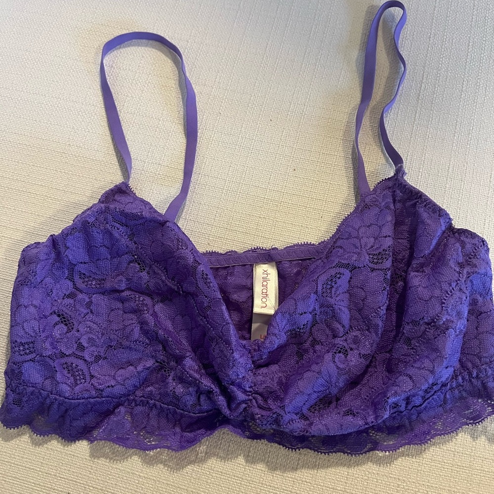 Bralette purple L adjustable lace bra top Xhilaration